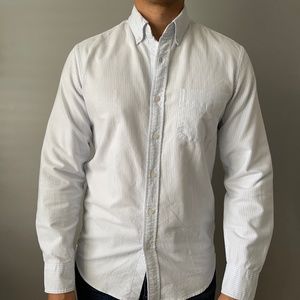 J. Crew Light Blue Stripe Oxford Cotton Button Down